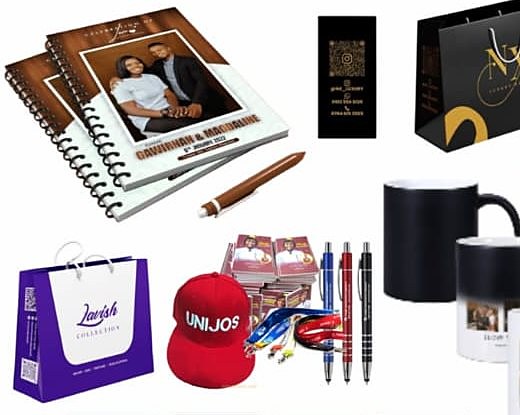 Notebooks, bags, caps, pens and mugs produced by DanSebo